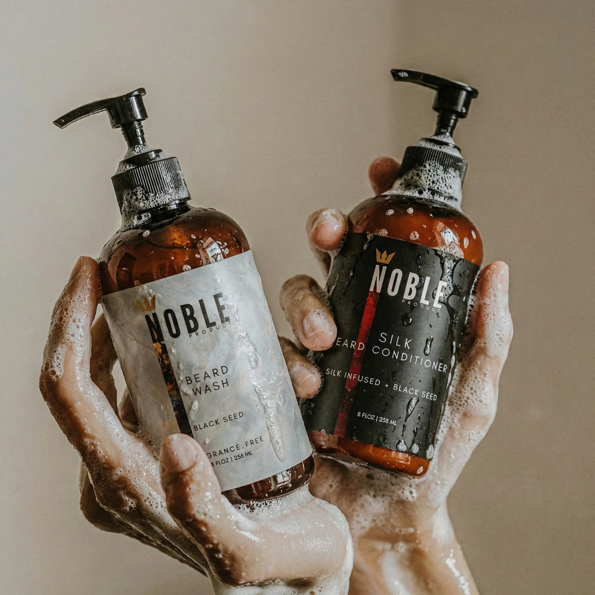 BEARD WASH & CONDITIONER SET | Revitalizing Care | Honey & Silk Infused - Image 4