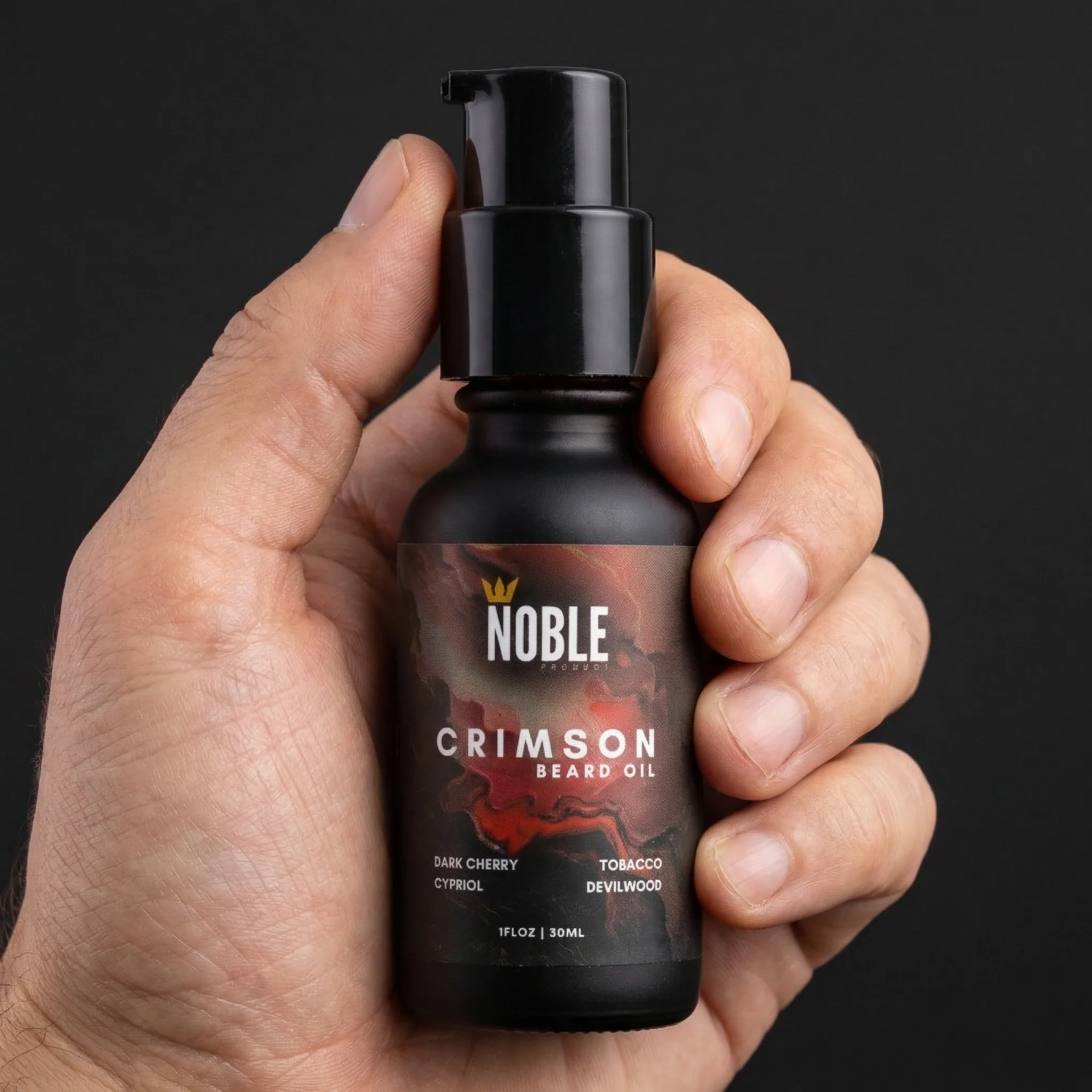 Crimson Beard Oil | 1 oz Lightweight Beard Oil | Dark Cherry Tobacco Cypriol Devilwood - Image 5