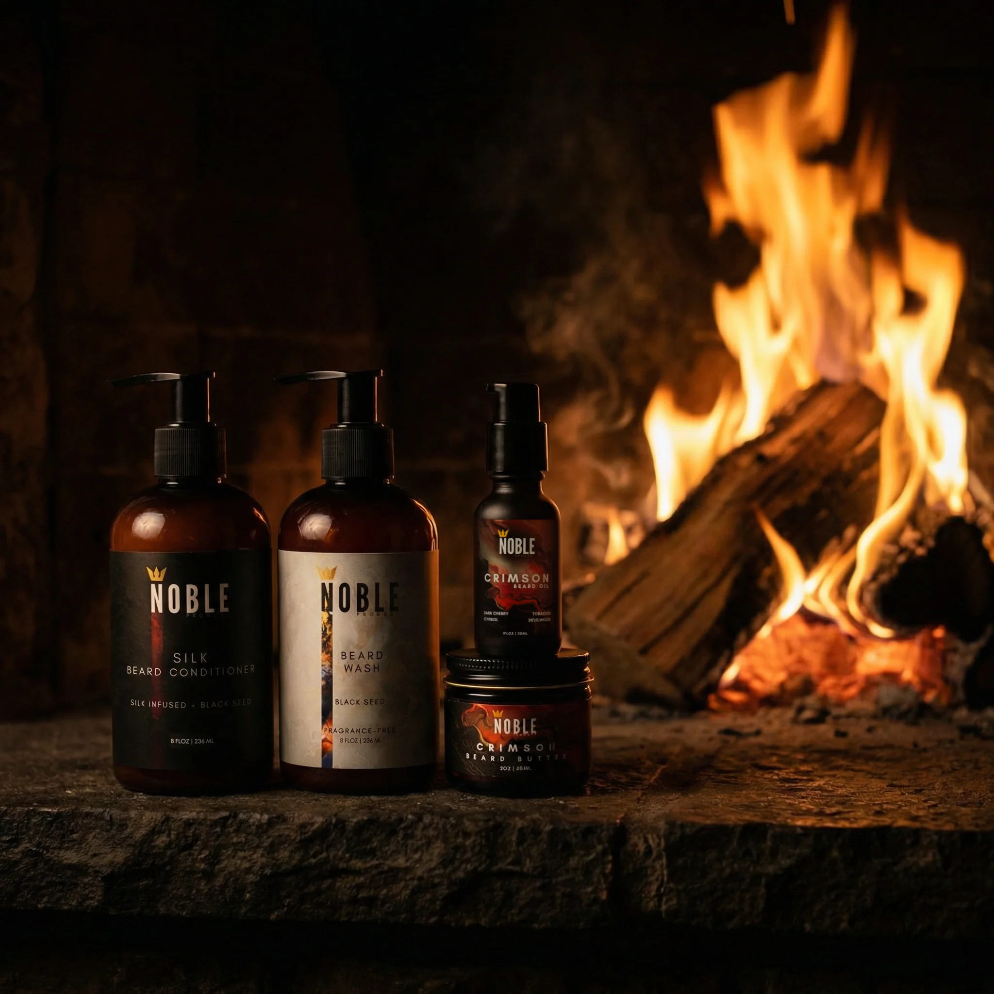 Crimson Beard Care Combo | 2 oz Beard Butter and 1 oz Beard Oil Set | Dark Cherry Tobacco Cypriol Devilwood - Image 3