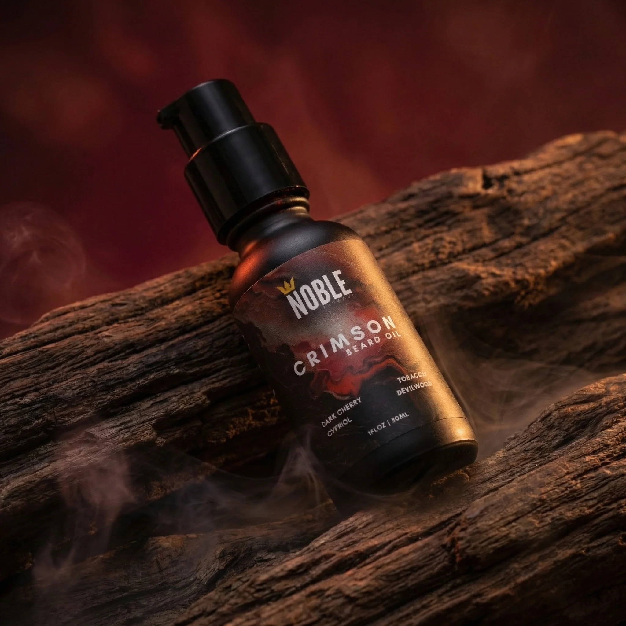 Crimson Beard Care Combo | 2 oz Beard Butter and 1 oz Beard Oil Set | Dark Cherry Tobacco Cypriol Devilwood - Image 5