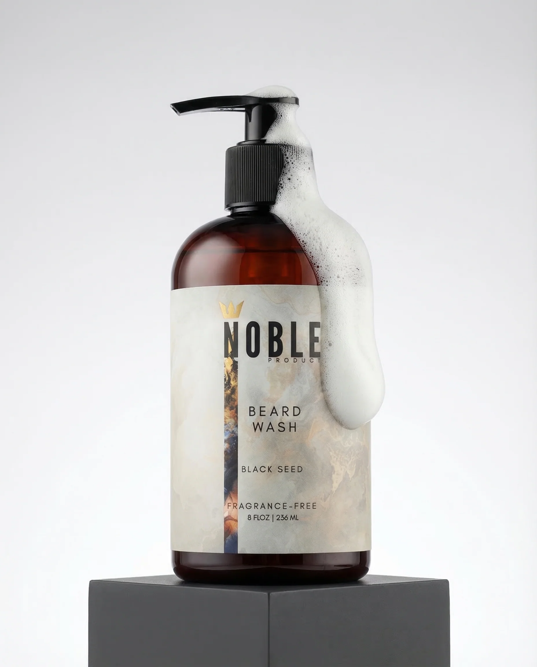 FRAGRANCE FREE BEARD WASH | Moisturizing | Honey Infused & Black Seed | 8 oz - Image 4