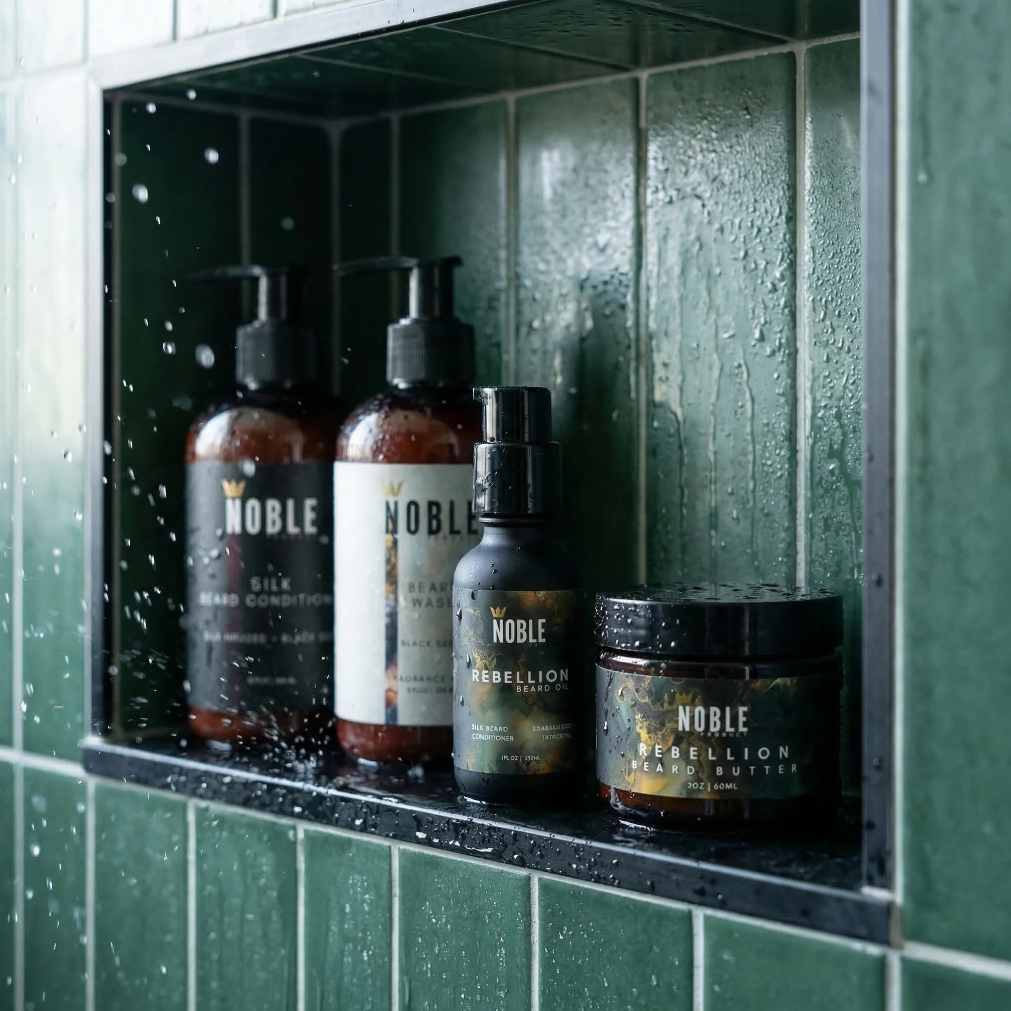 REBELLION BEARD CARE SYSTEM | Conditioning | Smoky Oud & Cedar | 4-Piece Set - Image 3
