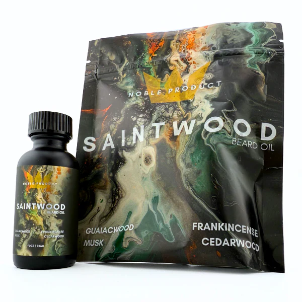 SAINTWOOD BEARD OIL | Lightweight Hydration | Guaiac Wood & Frankincense | 1 oz - Image 3